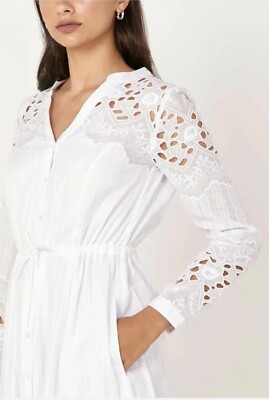White Karen Millen Embroidered Lace Dress KAREN MILLEN Beaded And  Embroidered Midi Dress Endource