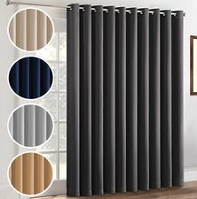 Blackout Door Curtain Thermal Ready Made Eyelet Ring Top Energy Saving Panel