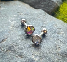 3pc Value Pack 3-4-5mm Gem Tragus Cartilage Ring 16g 1/4" Body Piercing Jewelry