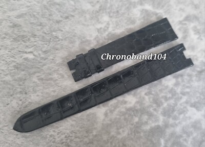 Genuine OEM Audemars Piguet 14/12mm Black Shiny Leather Watch Strap Band NEW!!