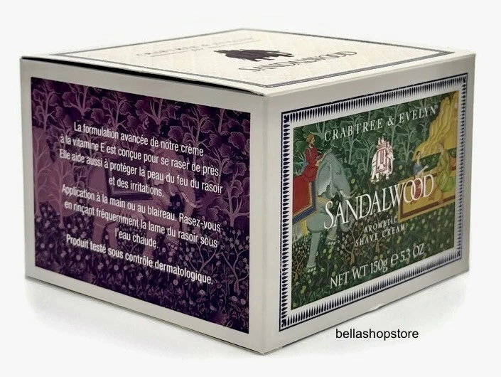 Crema de afeitar aromática Crabtree and Evelyn de sándalo para hombres tarro grande de 5,3 oz rara Foto 3 de 4