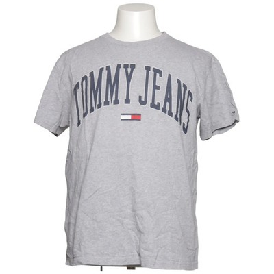 Tommy Hilfiger Jeans, T-shirt, Größe: L, Grau, Baumwolle, Print, Herren #LTt