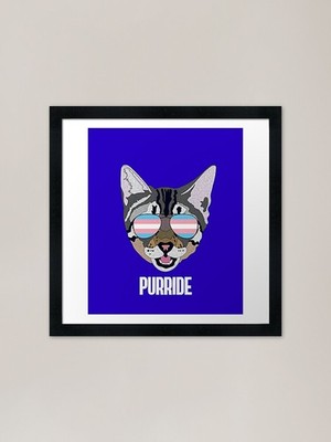 PURRIDE - Lustige Katze Trans Zitat Fra gerahmtes Wandbild Poster Leinwanddruck Bild