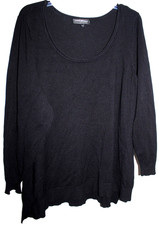 LANE BRYANT WOMEN'S BLACK ROUND NECK LONG SLEEVE SWEATER SIZE 26/28