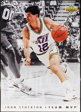 1992-93 Upper Deck - Team MVPs Basketball John Stockton #TM27 NM