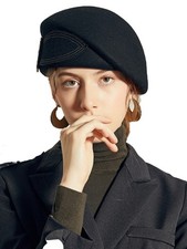 Wool Felt Beret Fascinator Hats For Women Tea Party Church Pillbox Hat With Bow