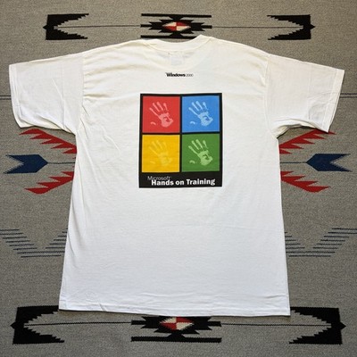 VTG Microsoft Windows 2000 T Shirt Hands On Training art XL NOS