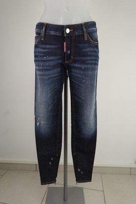 DSQUARED2 Damen Jeanshose W26 Skinny Regular Dunkelblau Denim, Used, TG 40