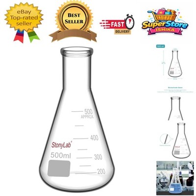 Robuster 500ml Erlenmeyerkolben mit schmaler Öffnung - perfekt zum Mischen von Lösungen