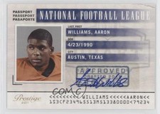 2011 Panini Prestige NFL Passport Signatures 21/25 Aaron Williams #2 Auto 0b2