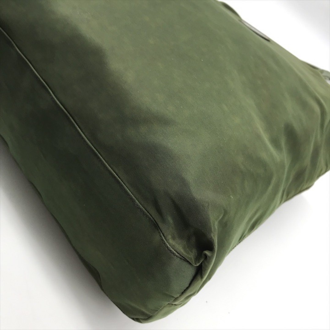 Good condition PRADA Triangle Logo Nylon Tessuto Hand Tote Bag Green Ladies Bran thumbnail 5