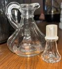 Vtg MCM Anchor Hocking Clear Glass Oil/vinegar Cruet & Topper Decanter USA