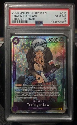 PSA 10 TRAFALGAR LAW TREASURE RARE (ST10-010)(TR)(OP07) One Piece