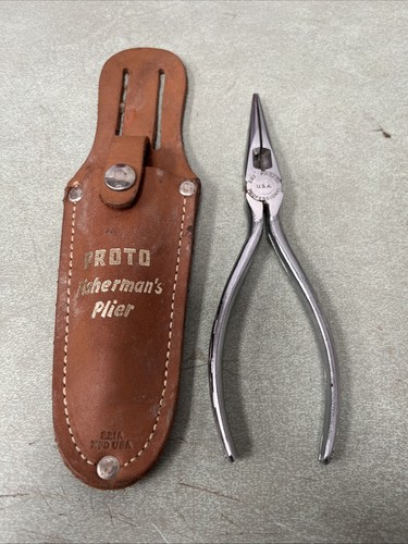 Vintage Proto 221 Fishermans Pliers WITH ORIGINAL SHEATH GOOD CONDITION