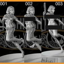 Space Girl 1/8 1/6 1/4 3D Print Model Kit Unpainted Unassembled 2 Version GK