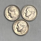 1964 Silver Roosevelt 90% Dimes  Lot Of 3 U.S Mint