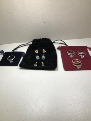 DIAMONIQUE SETS ENSEMBLE/3 RING SETS-SIZE 8/3 EARRING SETS/1 RING+BONUSES!!