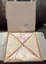 VTG 1930s Charette Pink Satin with Lace Handkerchief Hankie Holder Pouch in Box