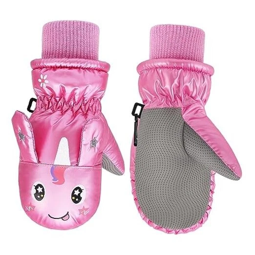  Kleinkind Winter Fäustlinge, warm Coral Fleece Größe M (für 5-10 Jahre) Magenta