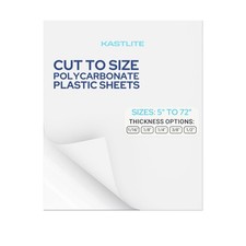 KASTLITE Clear Polycarbonate Sheet - 3/8" Thick Cut to Size Hard Plastic Shee...