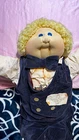 Cabbage Patch Kids Little People Boy Doll 16in Blue Eyes Blonde Curly Signed 83