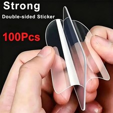 100Pcs Double Sided Adhesive Tape Nano Reusable Super Strong Transparent Wall