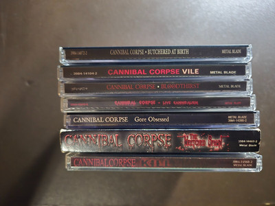 Cannibal Corpse Metal CD Lot Of 7 Kill, Vile, Gore, Live, Thirst, Spawn, More