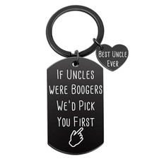 Aisity Uncle Gifts from Niece Nephew Funny Uncle Booger Keychain Best Uncles