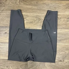 Alo Yoga Leggings Womens Large Gray High Waisted Gym Activewear Pants