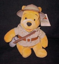 Disney - 10" SAFARI WINNIE POOH Stuffed Plush - Animal Kingdom NEW w/Tags RARE