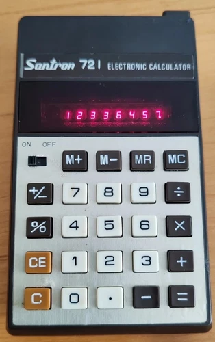 Santron 721 Elektronik Calculator 1978 Vintage