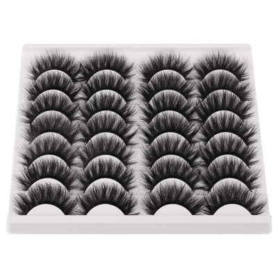 False Eyelashes Mink Fluffy Volume Lashes 3D Wispy Long Fake Eyelashes 14 Pairs 
