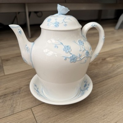 Spode Coffee Pot Blanche De Chine Blue White