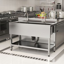 Catering Sink Commercial Kitchen Stainless Steel Large Single Bowl Drainer Unit