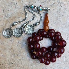 Vintage Bakelite Faturan Style Rosary 33 Islamic Prayer Beads Misbaha Tesbih 56g