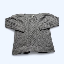 Madewell Pullover mit Zopfmuster Damen grau Fischerstil Größe L