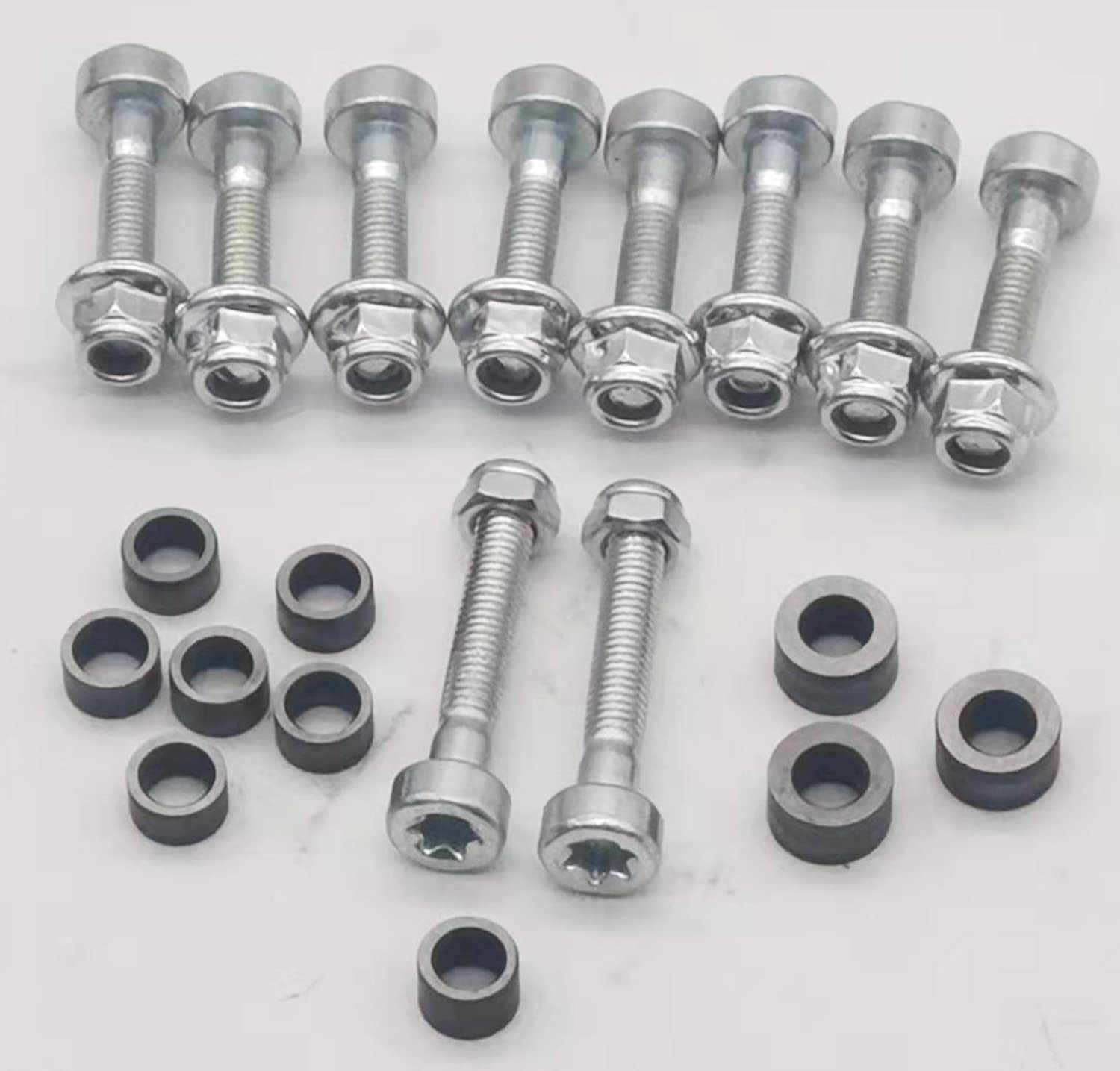 1 Set of Hedge Trimmer Blade Slider Bolt Nut fits for M5-30, M-25, silver