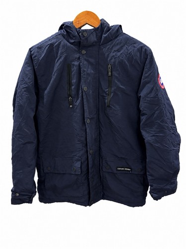 Canada Goose, Authentic Canada Goose Men's Navy Blue Parka Vintage Jacket Hooded Winter Coat