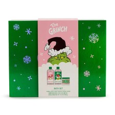 The Grinch Bath Set Bubble Bath, Body Wash  Sugar Scrub New In Gift Box