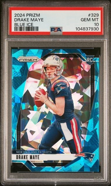 DRAKE MAYE 2024 PRIZM BLUE ICE ROOKIE /99 #329 PSA 10 GEM MINT POP 8!