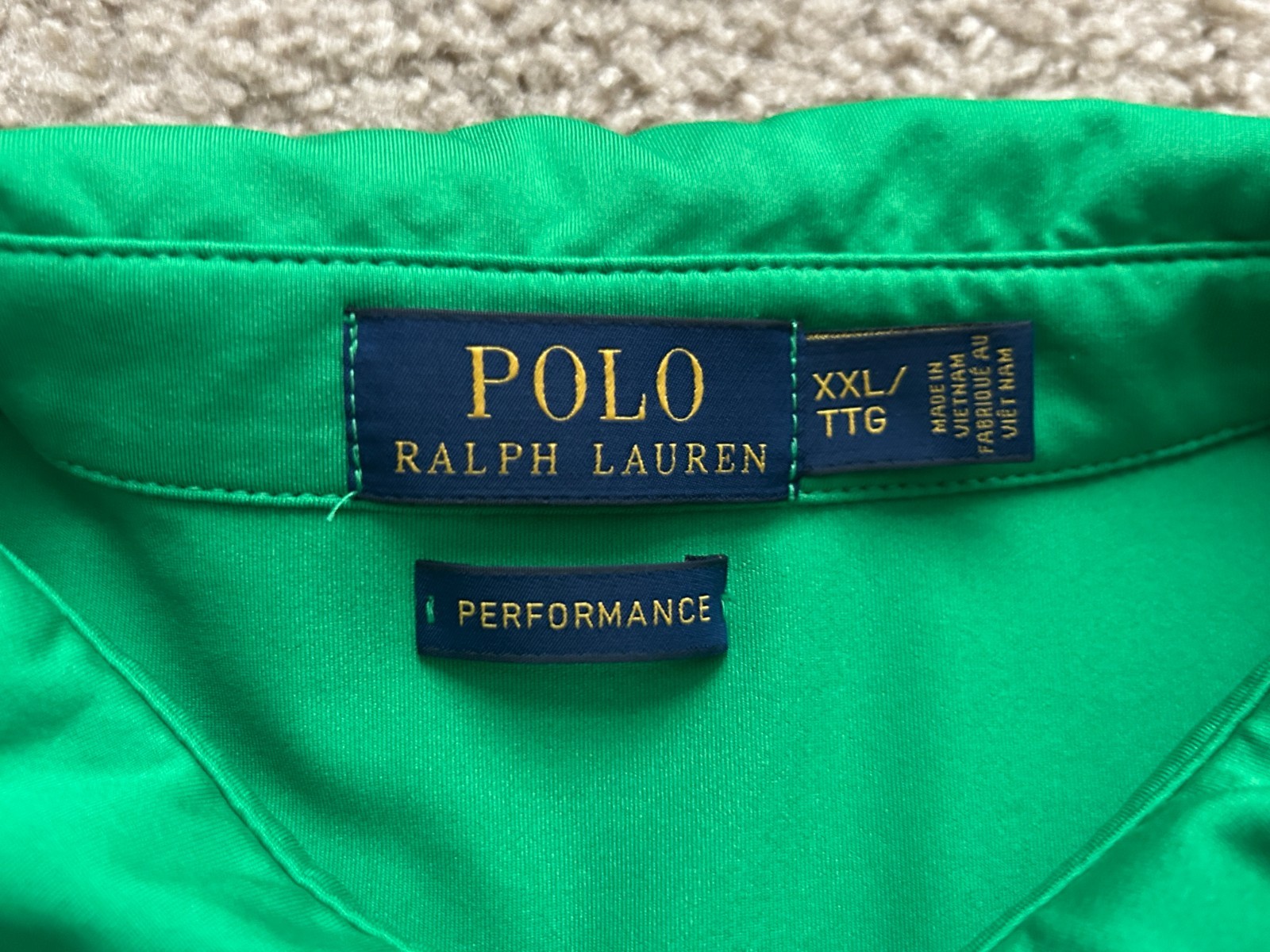 Polo Ralph Lauren Performance Polo Shirt Mens XXL Green Polyester Stretch Casual thumbnail 3