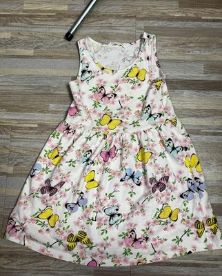 h&m girls butterfly floral dress spring pastel fairycore kids twirl dress 4 6y
