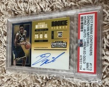 2017 Contenders Donovan Mitchell Auto Gold Prizm /10 RC PSA 9
