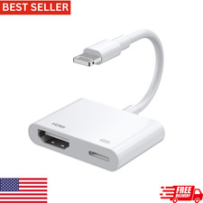 Apple Mfi Certified Lightning to HDMI Adapter,Iphone HDMI Adapter,1080P Digita