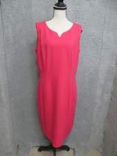 Talbots Sheath Dress Womens 12 Pink Sleeveless Scoop Neck Midi Corpcore Workwear