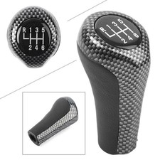6 Speed Carbon Fiber Car Gear Shift Knob Stick Head For BMW E90 E91 E92 X1/3/5/6
