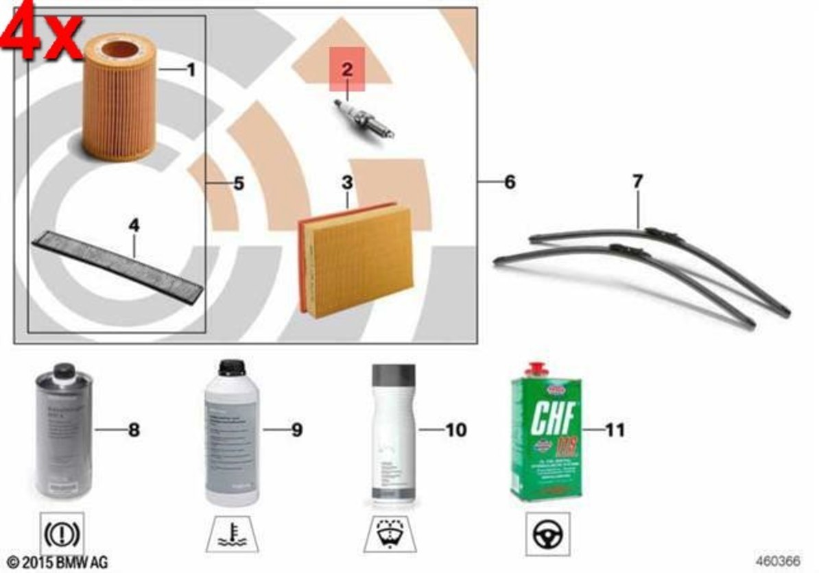 Genuine BMW R55 R55N R56 R56N High Power Spark Plug SET 4pcs OEM 12122158165