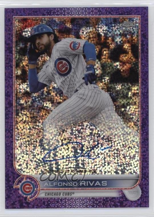 2022 Topps Chrome Rookie Purple Speckle Refractor 58/299 Alfonso Rivas Auto 0lz7
