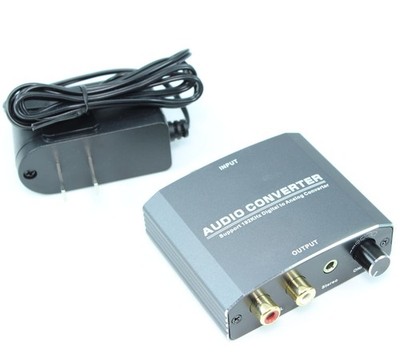 Digital/Toslink to Analog 3.5mm and 2 RCA Converter Amplifier Volume Control