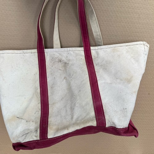 Vintage L.L. Fève bateau et fourre-tout XL sac marron bordeaux toile épaisse - Photo 10/13